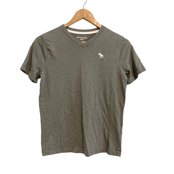 Abercrombie Kids Gray V-Neck Short Sleeve T-Shirt - Picture 1 of 6